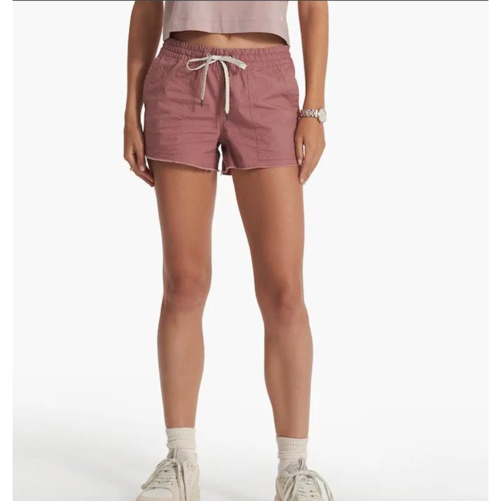 Vuori Vintage Ripstop Shorts Women's Small Marsala Raw Hem Pockets VW385
